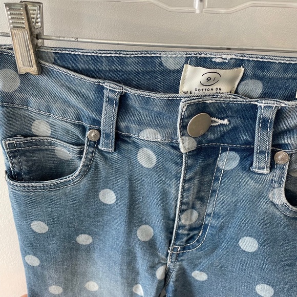 Skinny Polka Dot High Waist Cotton On Jeans Size 2 - Picture 3 of 7